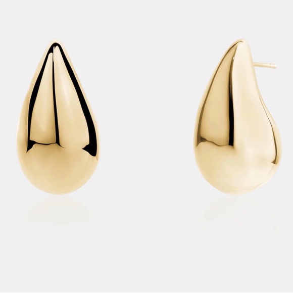 14k Gold Teardrop Earrings - Picture 8 of 8